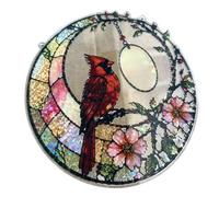 PANGBOER Brid Attrape-soleil en vitrail à suspendre pour décoration de fenêtre, cadeau de branche rouge