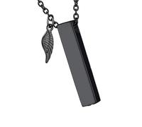 PANGBOER Collier avec pendentif en forme d'aile angélique pour chien et chat - Urne commémorative rectangulaire - Pour animal domestique