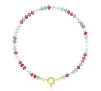 PANGBOER Collier de perles multicolores, longueur réglable, pierre colorée, bijoux à la mode pour tenues élégantes, accessoire de fête et de rencontre