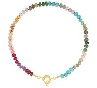 PANGBOER Collier de perles multicolores, longueur réglable, pierre colorée, bijoux à la mode pour tenues élégantes, accessoire de fête et de rencontre