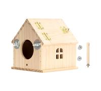 PANGBOER Durability Cage à oiseaux en bois avec dessus amovible à suspendre pour perroquets et hirondelles