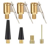 PANGBOER Ensemble D'adaptateurs De Pompes Universelles Verrouillage en Laiton Adaptateurs Buse Gonfleur Pneus Clip Mandrin À Air Facile À Installer