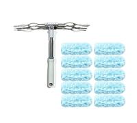 PANGBOER Ensemble de plumeaux avec poignée extensible, dépoussiérage robuste avec 10 recharges pour ventilateur de plafond, grille d'aération difficile à atteindre