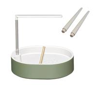 PANGBOER Grande baignoire à oiseaux avec 2 perchoirs en bois de pin et couvercle anti-éclaboussures pour divers oiseaux Grand bac à oiseaux avec moteur USB et bâtons réglables pour un entretien facile