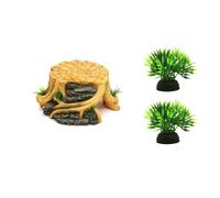 PANGBOER Île de tortue artificielle en résine avec plateforme spacieuse pour tortues de petite et moyenne taille décoration de terrarium