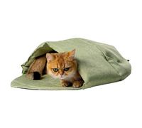 PANGBOER Lit lavable pour chat - Chaud - Design grotte - Abri - Feuilles douces - Sac de couchage pour chatons - Hiver et automne - Décoration d'intérieur - Meubles pour chats