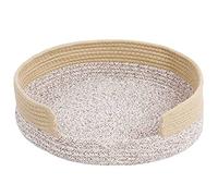 PANGBOER Lit tissé pour chats d'intérieur et petit chien et panier antidérapant lavable en corde de coton avec coussinets tissés pour intérieur de grande taille