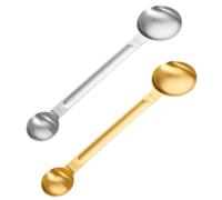 PANGBOER Lot de 2 cuillères à café en acier inoxydable avec long manche et graduations