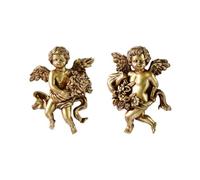 PANGBOER Lot de 2 figurines en résine angélique ailées fabriquées à la main pour salon, chambre à coucher, bureau