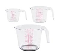 PANGBOER Lot de 3 tasses à mesurer avec échelle transparente pour la cuisine et la cuisson en différentes tailles 250 ml 500 ml 1000 ml