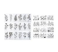 PANGBOER Lot de 30 pochoirs en forme de fleur pour décoration murale, fenêtre, sol, scrapbooking, décoration pour adultes