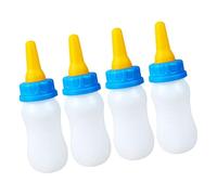 PANGBOER Lot de 4 biberons d'allaitement pour petits animaux de compagnie, nouveau-nés, animaux, faciles à presser avec échelle de mesure pour une alimentation précise du bétail