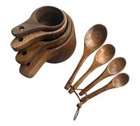 PANGBOER Lot de 8 cuillères à mesurer en bois pour la cuisson précise de cuisine, finitions lisses, matériaux naturels