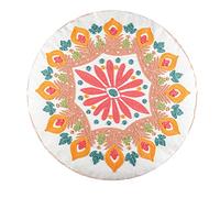 PANGBOER Maroc Grand coussin de sol rond hippie pour housse Motif ethnique brodé Pouf Coussin C Outdoor Pouf Housse carrée
