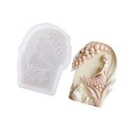 PANGBOER Moule à bougie en silicone avec motifs floraux pour bougies réalistes et processus de démoulage facile