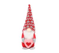 PANGBOER Nains de Saint-Valentin en peluche elfes nains décoration de Saint-Valentin tenant un cœur poupée sans visage fait main grand cadeau en peluche
