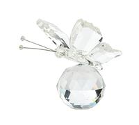 PANGBOER Ornement de Figurine de Papillon en avec Base de Boule Statue d ' Animal de Papillon en Verre Décor de Table Cadeaux de Presse-papiers Figurines d ' Animaux en