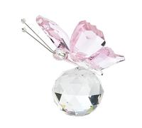 PANGBOER Ornement de Figurine de Papillon en avec Base de Boule Statue d ' Animal de Papillon en Verre Décor de Table Cadeaux de Presse-papiers Figurines d ' Animaux en