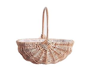 PANGBOER Panier de fleurs tissé à la main avec poignée - Support de rangement multifonction pour fleurs, ail, poivre, accessoire de jardinage extérieur