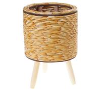 PANGBOER Paniers à fleurs tressés en osier tressé avec support pour plantes d'extérieur en rotin artificiel