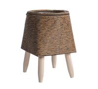 PANGBOER Paniers à fleurs tressés en osier tressé avec support pour plantes d'extérieur en rotin artificiel