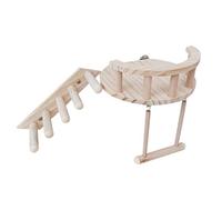 PANGBOER Plateforme d'activité en bois pour hamster avec échelle d'escalade en bois, support balançoire, jouet à mâcher pour gerbille et petits animaux, échelles pour décoration de cage pour exercices