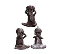 PANGBOER Porte-encens en céramique en forme de tête de mort pour cônes à refoulement Décoration d'intérieur et méditation