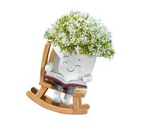 PANGBOER Pots de fleurs créatifs avec visages souriants et balançoires - Pots de fleurs pour plantes succulentes - Décoration de jardin ou de maison
