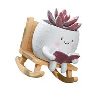 PANGBOER Pots de fleurs créatifs avec visages souriants et balançoires - Pots de fleurs pour plantes succulentes - Décoration de jardin ou de maison