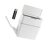 PANGBOER Poubelle compacte et étroite avec couvercle de contrôle des odeurs scellé et brosse de toilette intégrée pour les petits espaces Poubelle de salle de bain fine avec couvercle