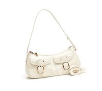 PANGBOER Sac à main à bandoulière tendance en cuir synthétique pratique pour les étudiants et les nouveaux arrivants au bureau, blanc, One Size