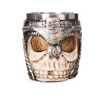 PANGBOER Tasses à bière, tasses à café, tasses gothiques 3D créatives en acier inoxydable résine verre à vin, tasse à vin tasse de Nouvel An, cadeaux de Noël tasse à bière en résine