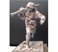PANGCHENG 1/16 Mitrailleur, Normandie 1944, Figurine en résine Soldats GK, Sujet Militaire de la Seconde Guerre Mondiale, Non revêtu sans Couleur