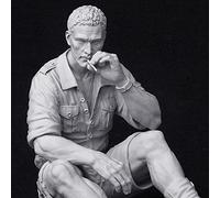 PANGCHENG 1/20 Pilote au Repos, Fume, Figurine modèle en résine GK, thème Militaire de la Seconde Guerre Mondiale, Soldat, kit Non assemblé et Non Peint