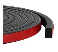 Pangda Bande d'étanchéité rectangulaire en caoutchouc avec bande autocollante, bande d'étanchéité en caoutchouc mousse pour bateau, automobile, camping-car, bateau, porte de garage/fenêtre, noir (L