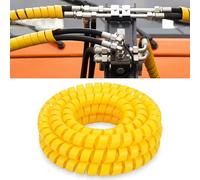 Pangda Gaine de protection en spirale de 7,6 m pour tuyau hydraulique de 5,1 cm, résistante à l'abrasion, jaune pour tuyaux hydrauliques, fils électriques, automobile