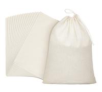 Pangda Lot de 15 Sacs en Mousseline de Coton avec Cordon de Serrage - 20,3 x 25,4 cm - Pochettes Cadeaux réutilisables pour Bijoux, fêtes, Emballage, Maison, Loisirs créatifs