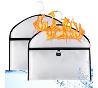 Pangda Lot de 2 cintres de rangement ignifuges et imperméables - 48,3 x 41,9 cm - Conteneurs avec serrure - Compartiment secret pour les voyages ou la maison (gris)