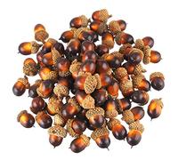 Pangda Lot de 60 Glands artificiels réalistes avec Capuchon de Gland pour Bricolage, Artisanat, Mariage, décoration d'intérieur (Couleur A)