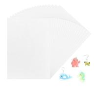 pangdapengpeng Lot de 20 Feuille Plastique Fou A4, Papier Fou Plastic Fou, Shrink Plastic Mat Translucide pour Fabrication de Porte-clés, Broche, Pendentif (A4)