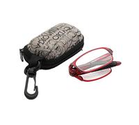 PANGHU Portable pliant Lunettes Transparentes de lecture Femme/Homme ovale Cadre en métal presbytie Loupes Lunettes avec étui