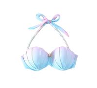 PANGHUBO Haut de bikini à bretelles coquillage dégradé sirène haut de bain push-up pour femme avec armatures soutien-gorge de bain, A1-h, S