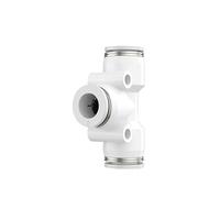Pangocho Connecteur rapide pneumatique T té réducteur tuyau en PU tuyau d'air 4mm 6mm 8mm 12mm 14mm 16mm connecteur en plastique blanc(PEG8-6)