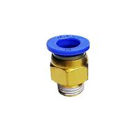 Pangocho Connecteurs de raccord à dégagement rapide for tuyau pneumatique filetage BSPT 1/8 1/4 3/8 1/2 raccords droits mâles à une touche(PC12-02 (6PCS))