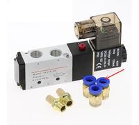 Pangocho Électrovanne électrique pneumatique 5 voies 2 positions contrôle Air gaz vanne magnétique 12V 24V 220V bobine Volt 4mm-12mm raccords de tuyau(PC 4mm Fittings,DC12)