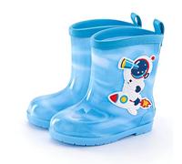 Pangolin Bottes de Pluie Enfant Fille Garçon, Bottes Imperméables Mi-Hautes avec Tirant Arrière, Bottes de Jardin et de Flaques pour Maternelle École Extérieur Bleu-A 27 EU