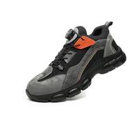 Pangolin Chaussures de sécurité pour Hommes Anti Crash Anti piqûres Anti dérapant Anti Abrasion Respirant Confortable Doux Travail Loisirs avec Bouton randonnée Black 41 EU