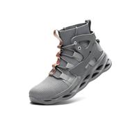 Pangolin Hommes Classique de sécurité Boucle avec des Chaussures de Travail intérieur Anti bris Anti crevaison antidérapant résistant à l'usure Douce et décontractée extérieur Grey 42 EU