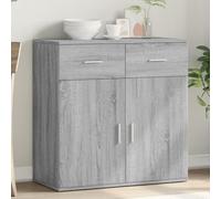 Pangshiyuan Buffet avec espace de rangement, bois, design moderne, beaucoup d'espace de rangement, bibliothèque, meuble de salon, gris béton, 60 x 31 x 70 cm