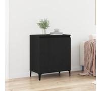 Pangshiyuan Buffet en bois avec surface en chêne noir, 2 portes, espace de rangement pour salle à manger, salon, design moderne, 60 x 35 x 70 cm